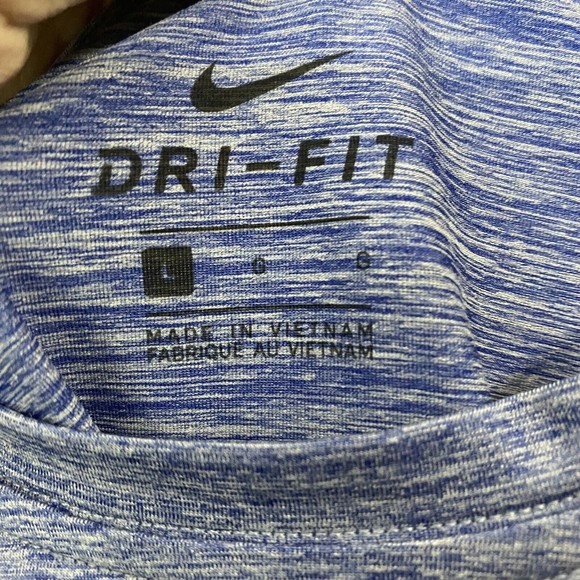 Nike Dri-fit Mens Shirt Size Large Blue Workout Active Short Sleeve - Picture 6 of 8